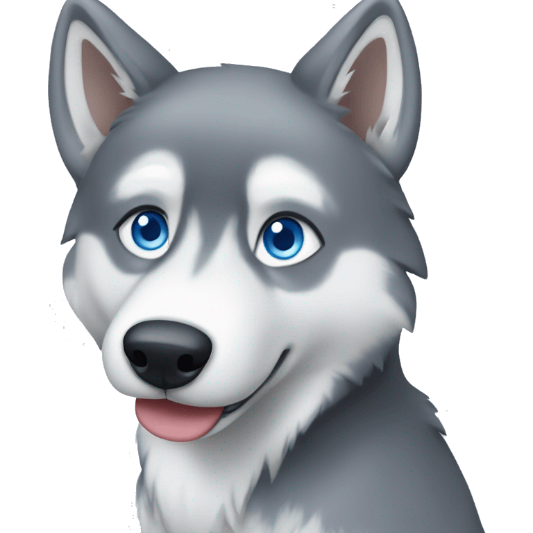 Grey Husky with blue eyes  emoji