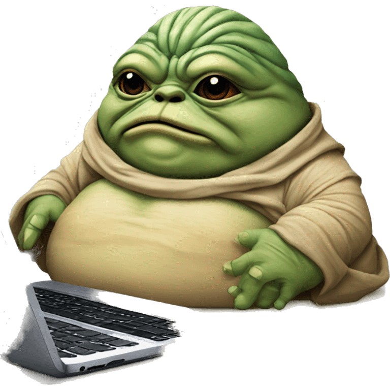 Jabba the Hutt from Star Wars with a laptop emoji