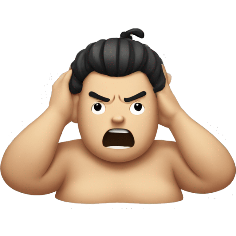 SUMO hand on his head, worry face emoji