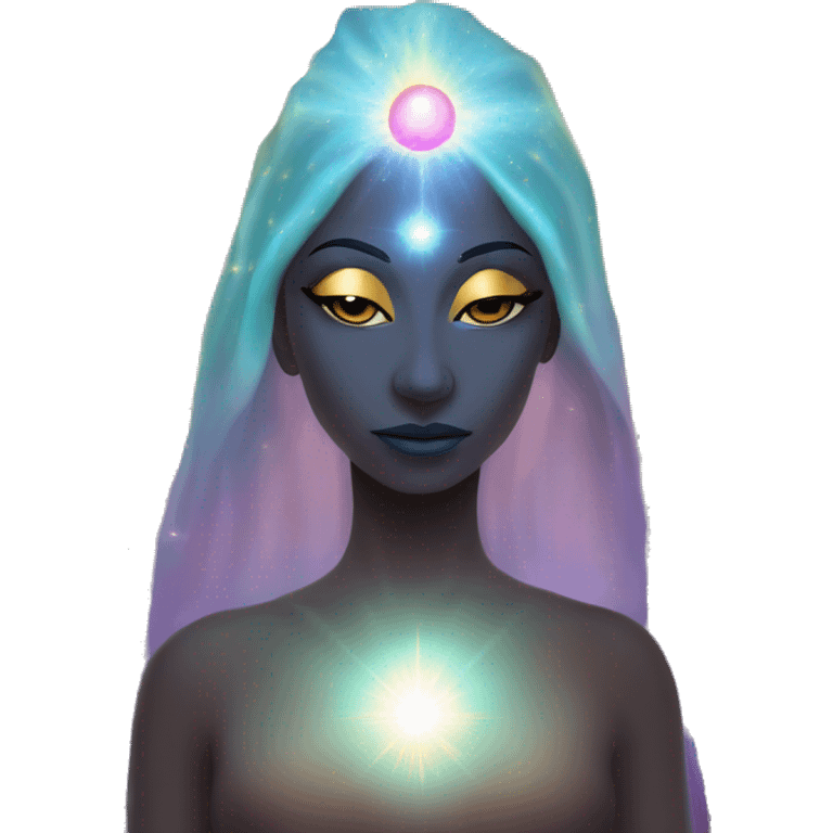 Pleiadian radiant glowing diva woman female third eye emoji