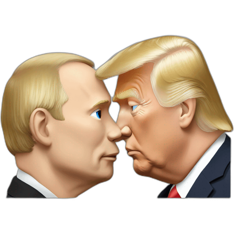 Trump kissing putin emoji