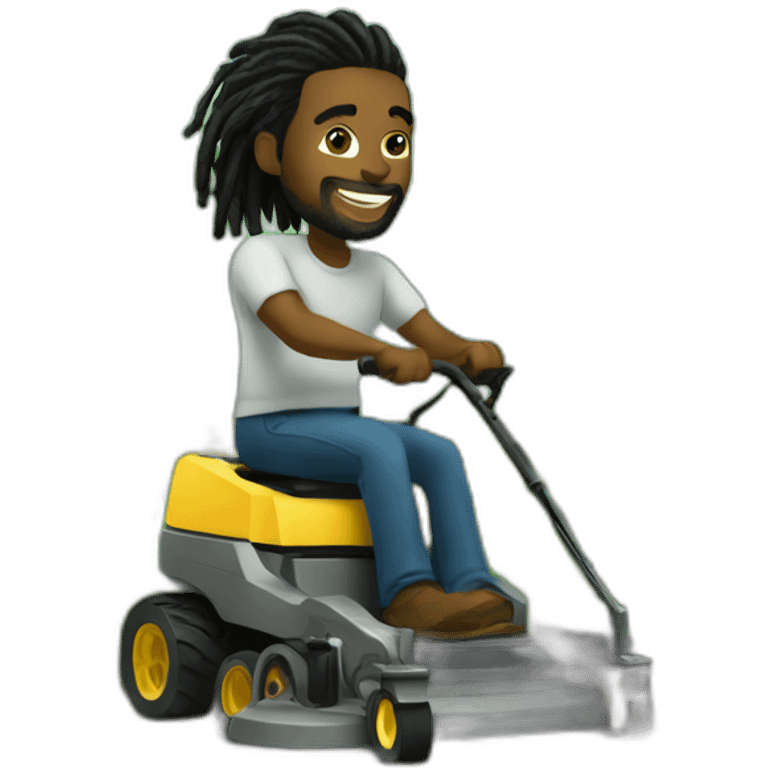 Black man with dreads mowing emoji