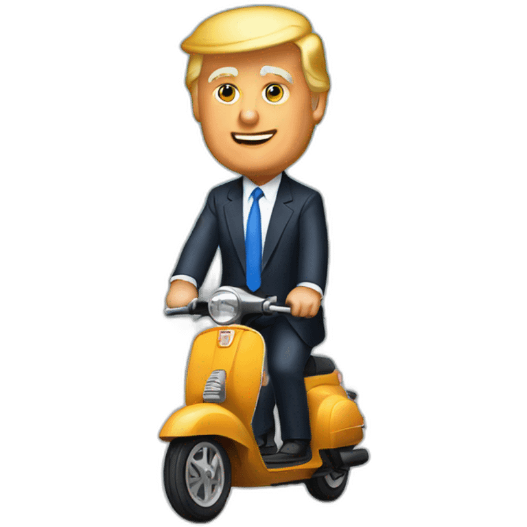 donald trump on scooter emoji