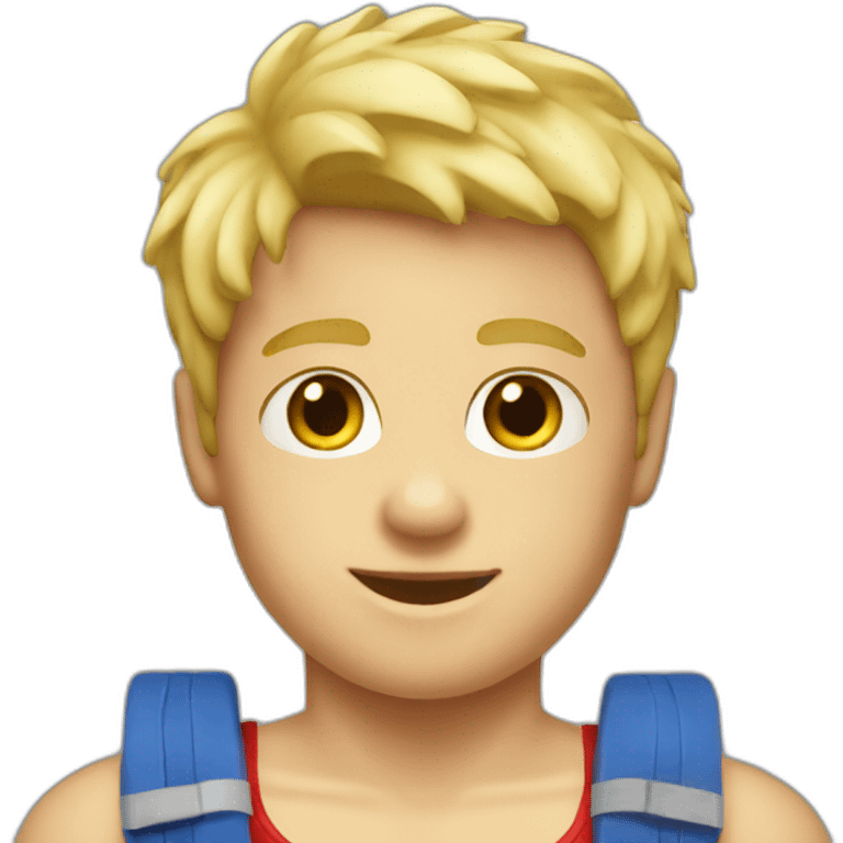 blonde boy in lifeguard tank top  emoji