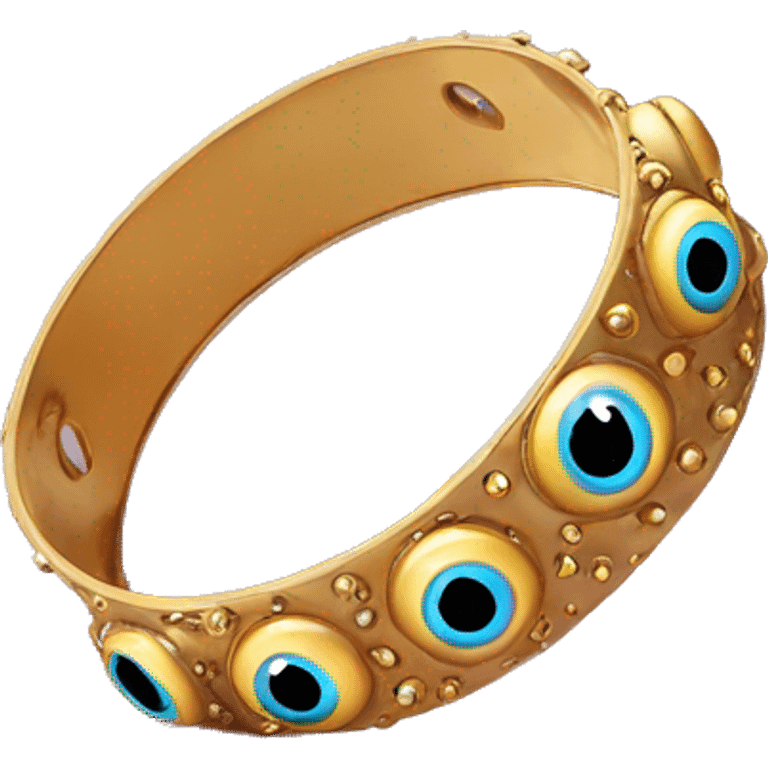 very thin gold bangle ring studded with eyeballs emoji