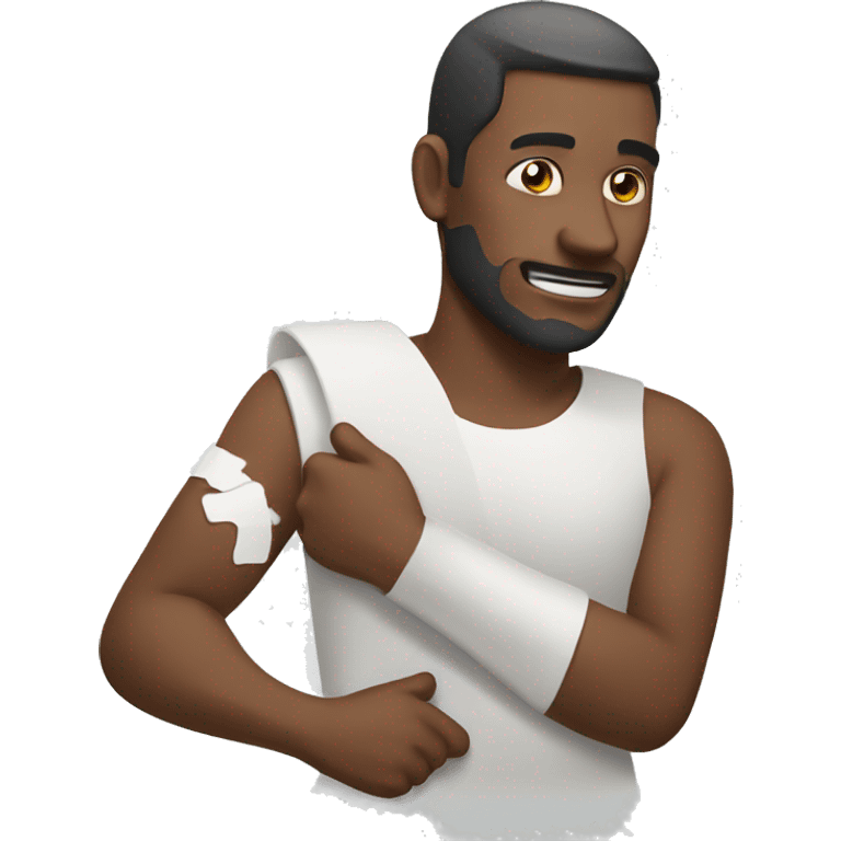 man with broken arm plaster emoji