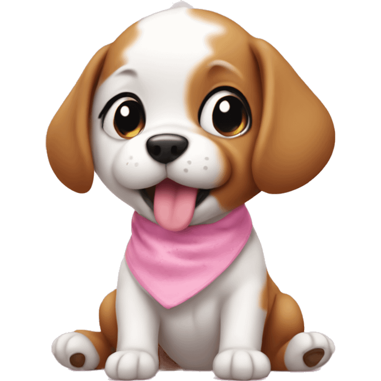 Baby dog whit Pink emoji