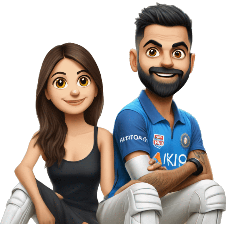 Virat Kohli and Anushka Sharma  emoji