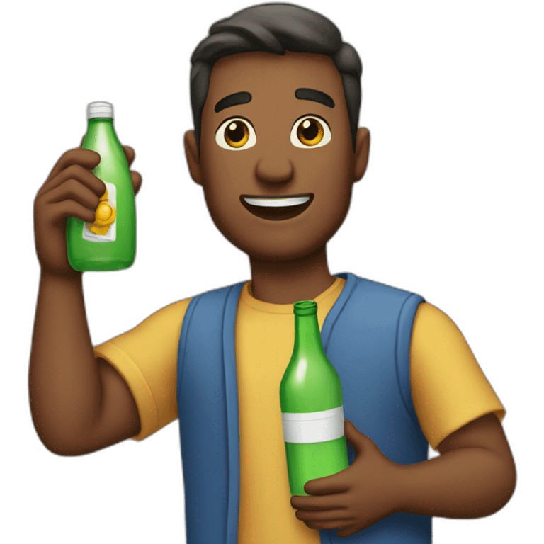 Man with bottle in his hand emoji