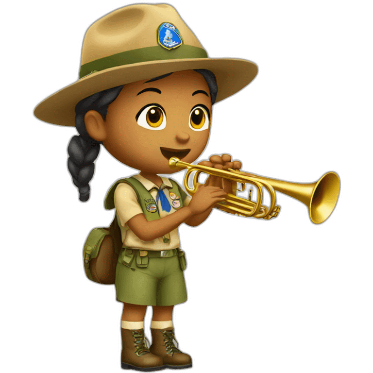 Scout girl with trumpet  emoji