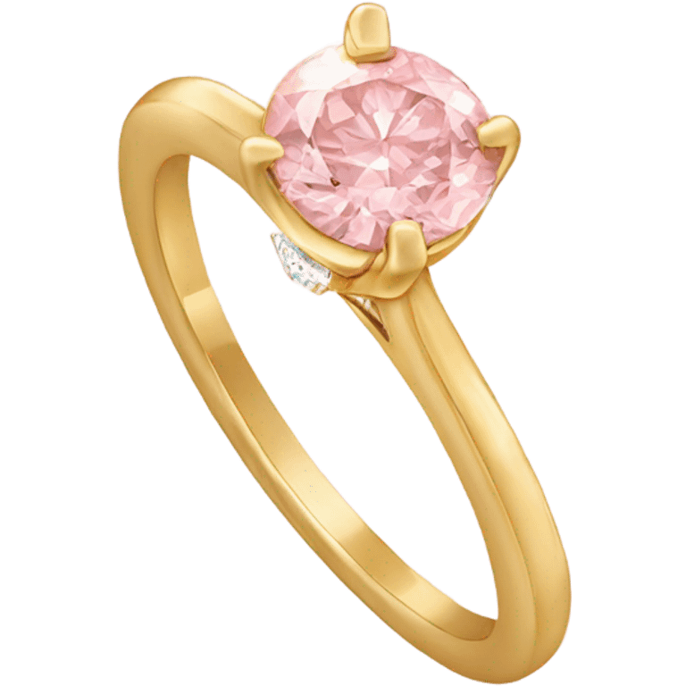 Gold engagement ring with light pink diamond  emoji