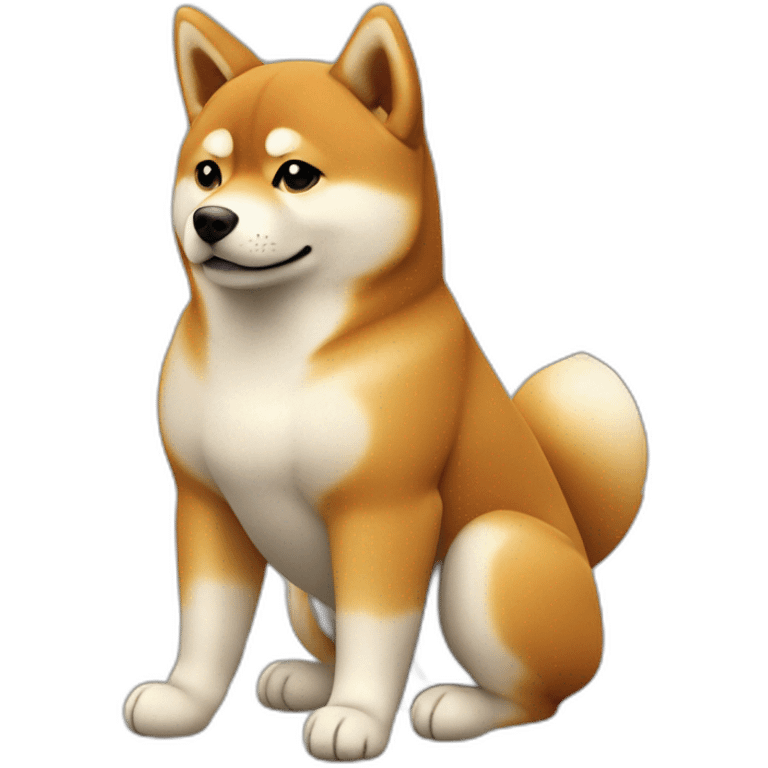 shiba inu full body sit photo 3/4 back paws relaxed emoji