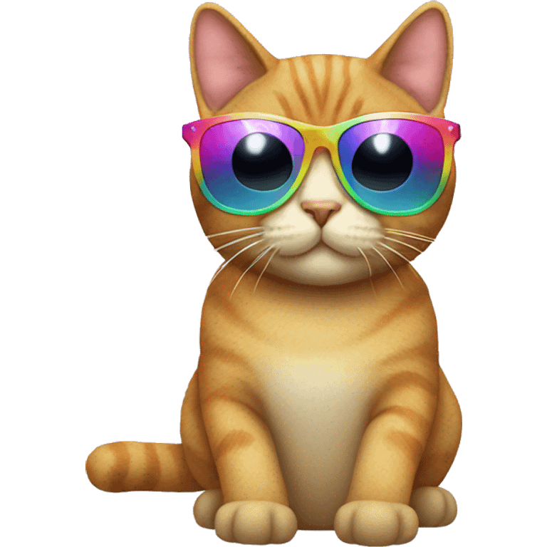 cat with sunglasses sparkle rainbow emoji