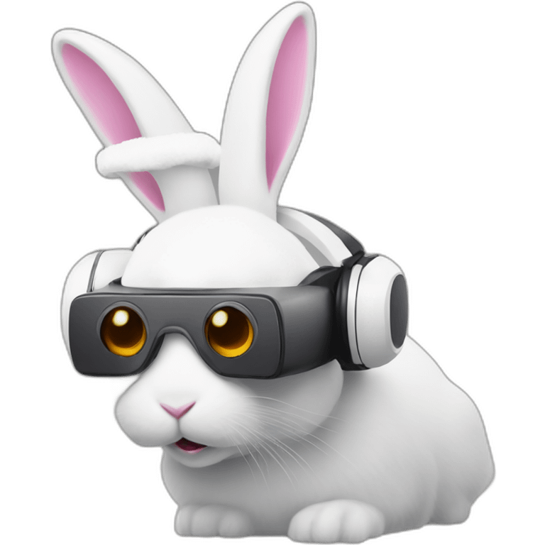 white Bunny in vr headset christmas emoji