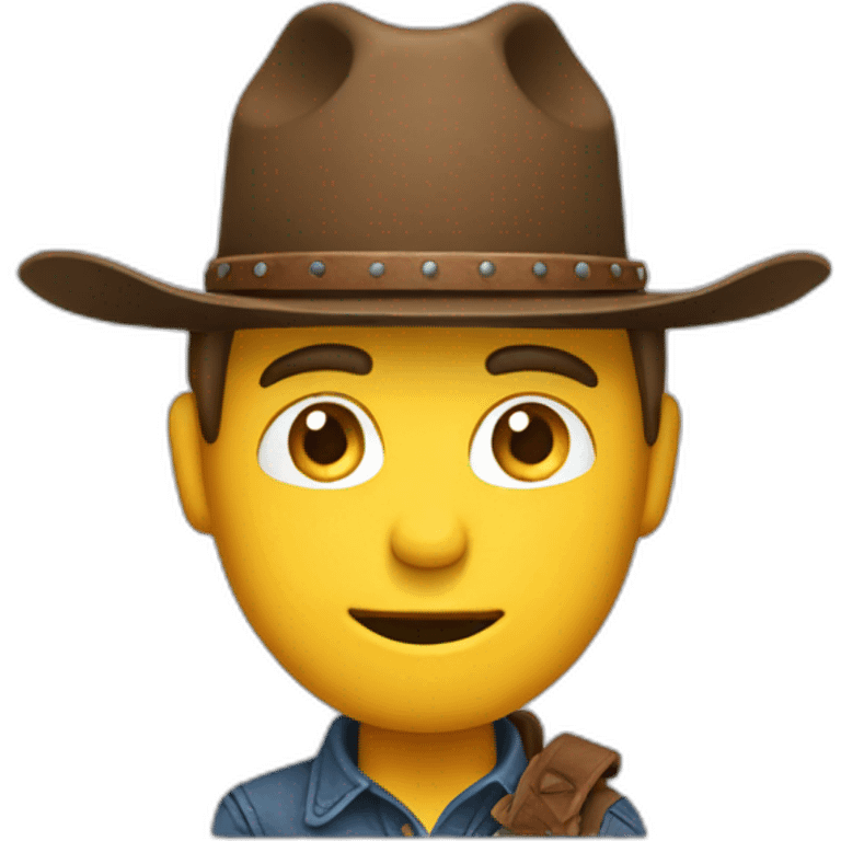 close up of a cowboy wearing two hats each stacked on top of each other. they guy MUST have two hats please emoji