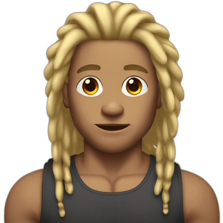 muscle man with blonde dreads emoji