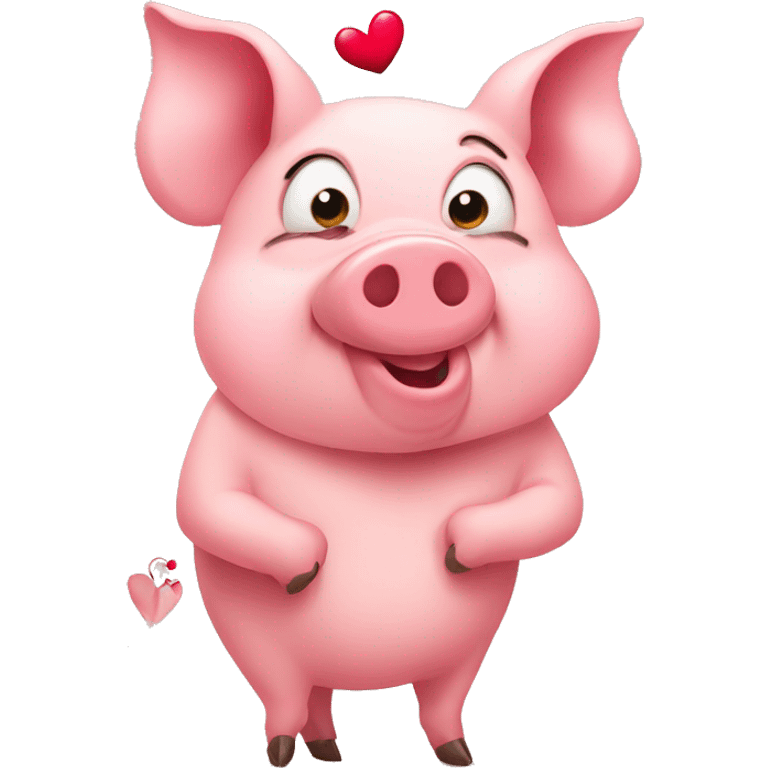 pig in love with hearts emoji