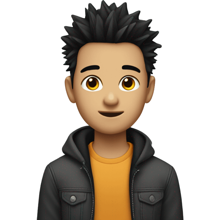 A boy with short black spiky hair emoji