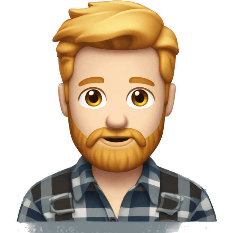 Blond ginger bearded man bleu eyes lumberjack shirt short hair groomed emoji