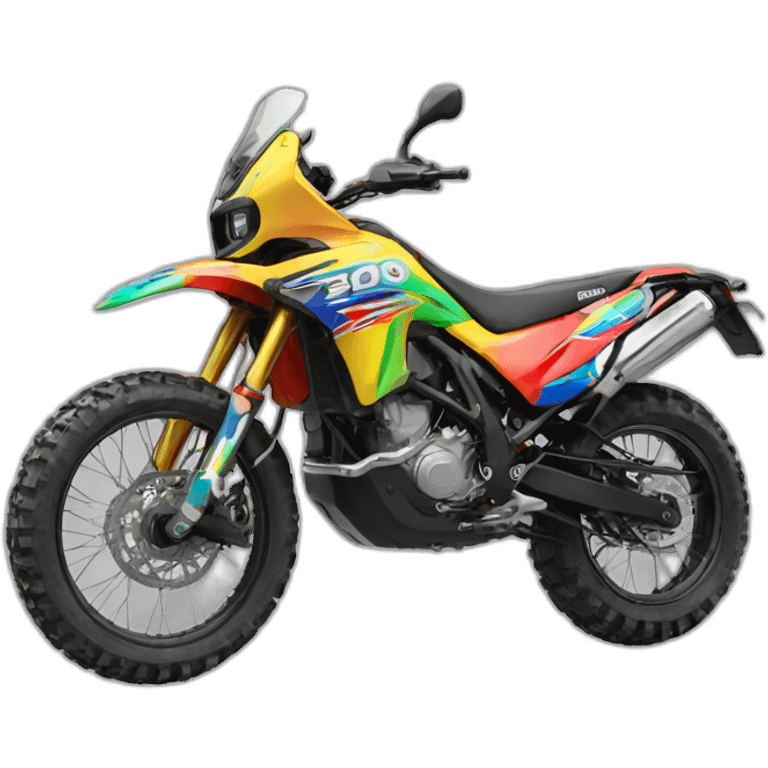 Moto dakar rainbow emoji