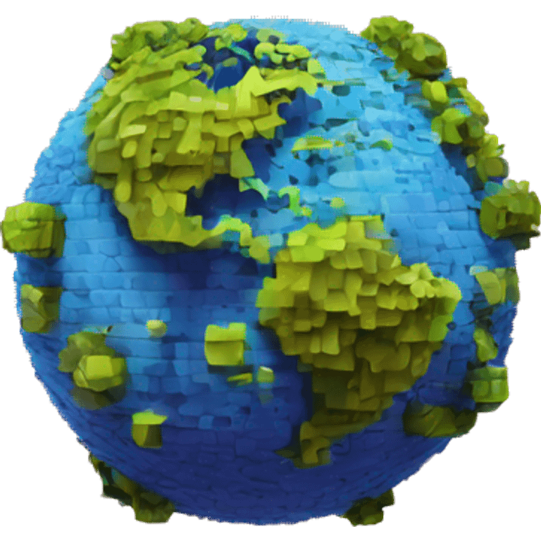 Planet made of voxels emoji