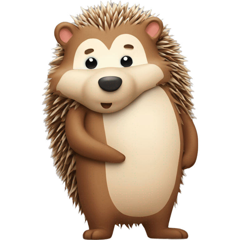 Hedgehog hugging bear emoji