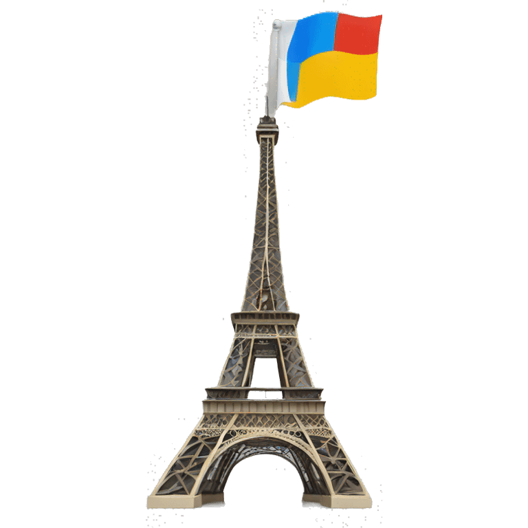 Tour eiffel avec drapeau  emoji