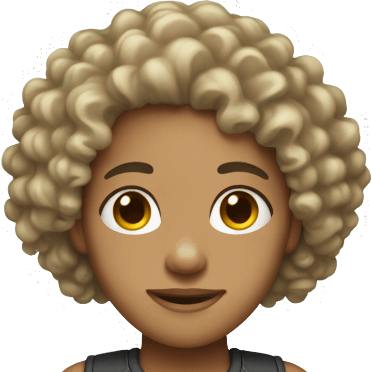 Light skin with curly hair  emoji