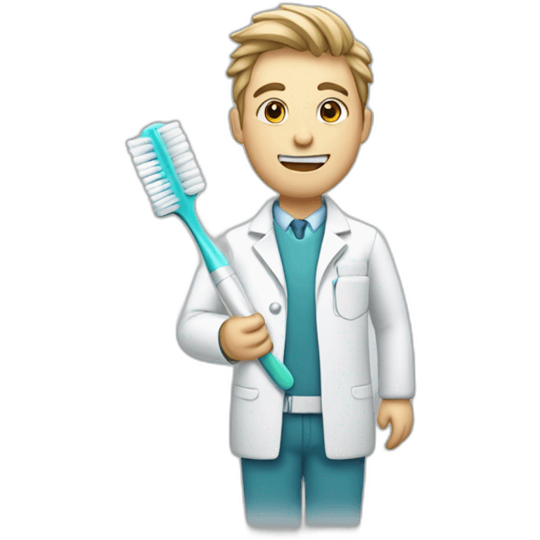 dentist with a toothbrush in his hand emoji