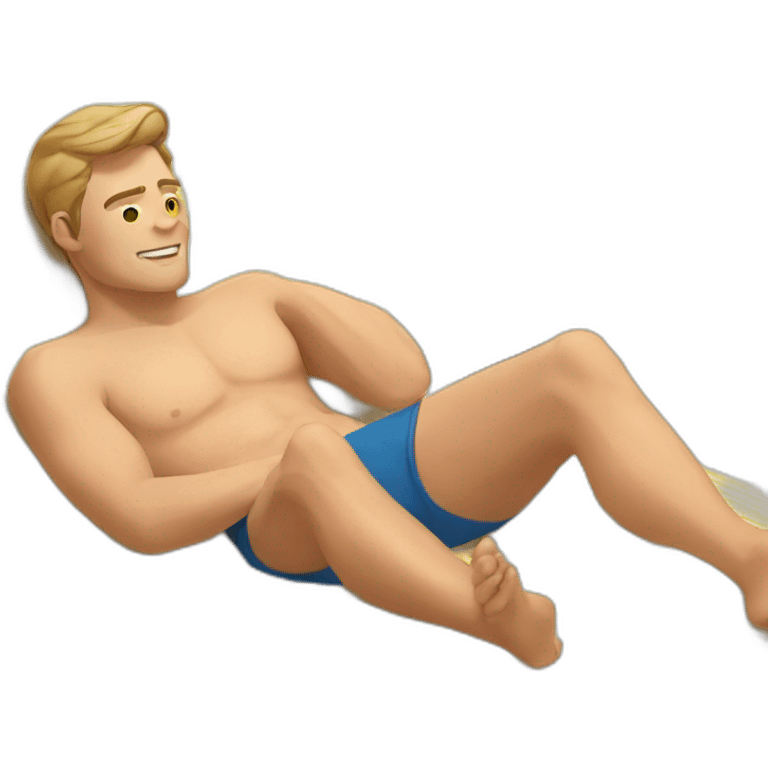 white man laying in sunbed emoji