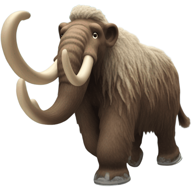 Skiing wooly mammoth emoji