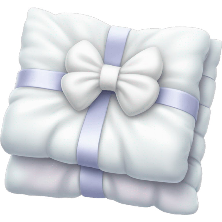 cute pastel white blanket with white bow emoji