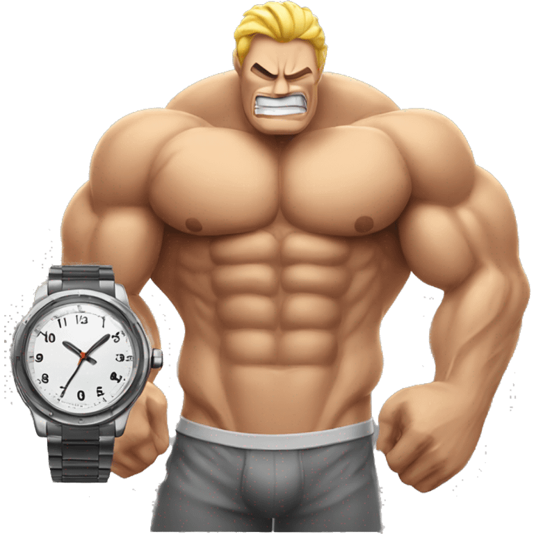 muscle with watch emoji