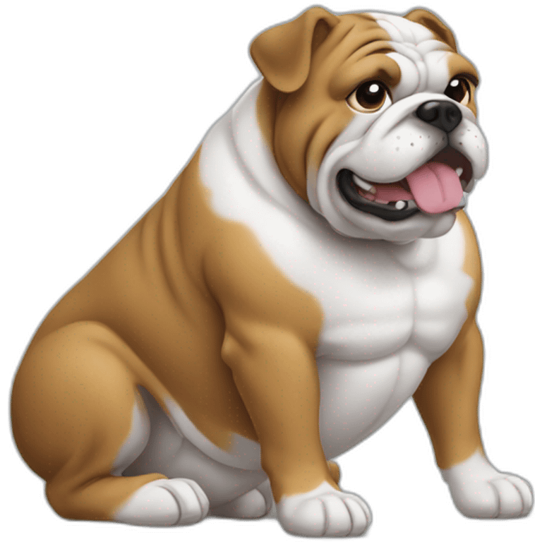 bulldog typing on computer emoji