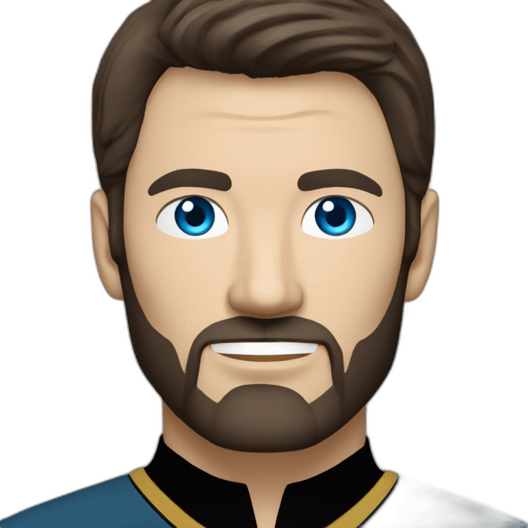 Star Trek Handsome white man from Star Trek with Blue eyes and short brown hair and black beard startrek emoji