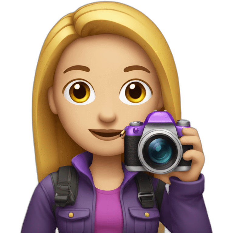 girl photographer-with-purple smartphone camera emoji