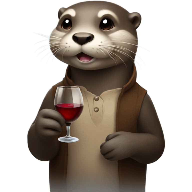 Otter holding wine glass  emoji