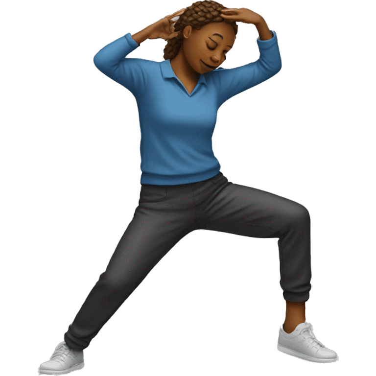 woman doing the dab emoji