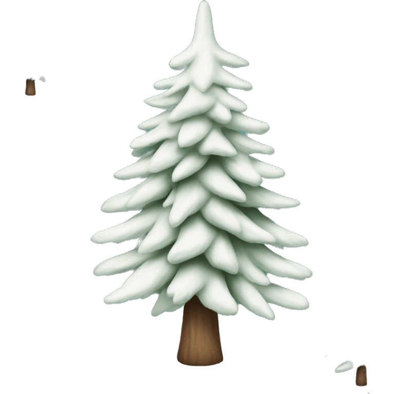  actual white fir christmas tree isolated.  emoji