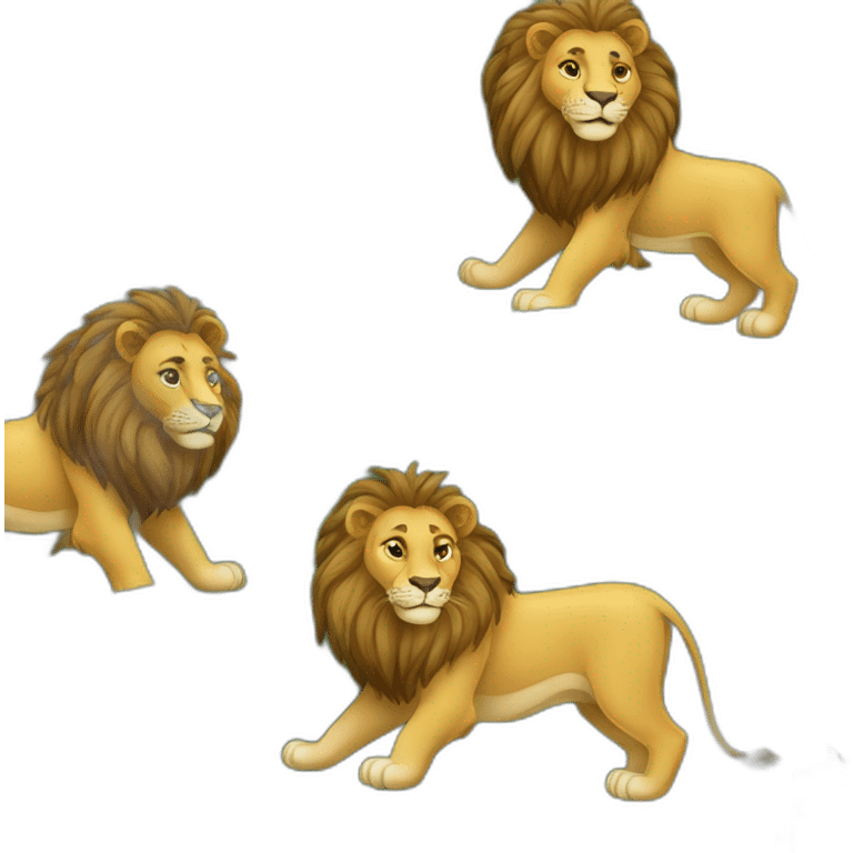 lion sur une forêt emoji