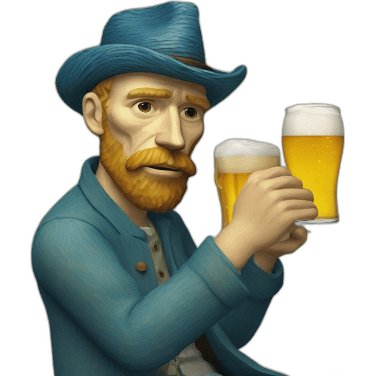 van gogh with a glass of beer emoji