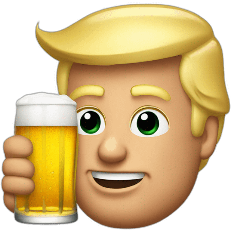 Donald trump drink a beer emoji