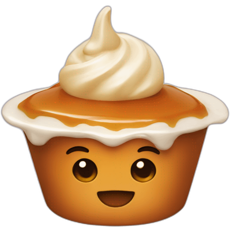 A caramel pudding emoji