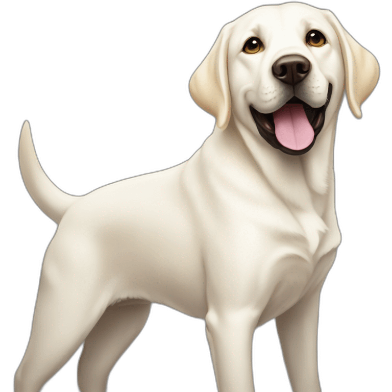 White Labrador happy with Lana del ray emoji