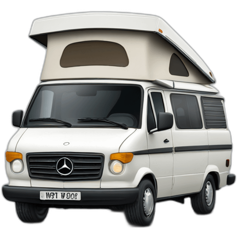 cute camper van mercedes mb 100 emoji