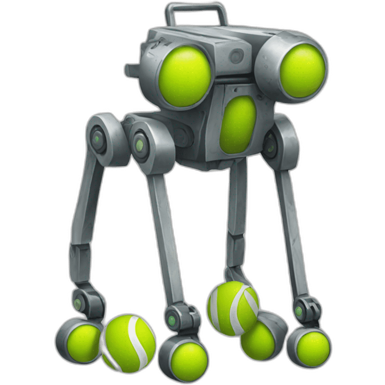 metal walker with tennis balls instead of wheels, used for mobile stability emoji