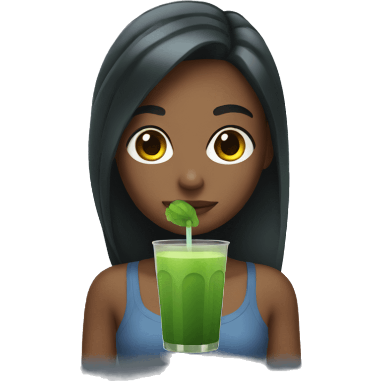 Girl with a green juice  emoji