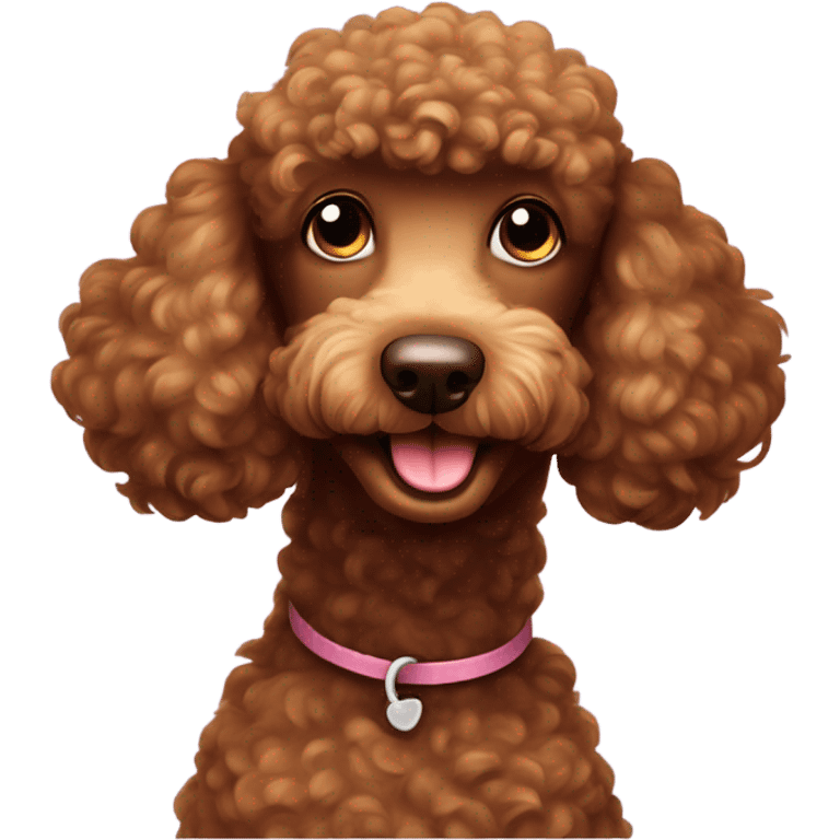 Brown poodle love emoji