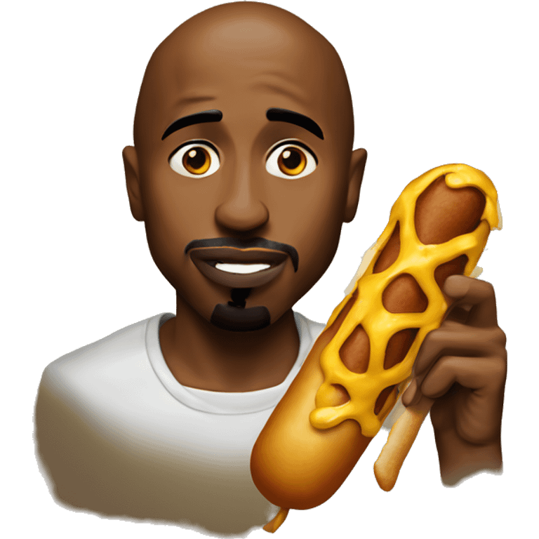 2pac with a corndog emoji