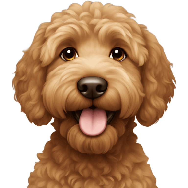 Brown Goldendoodle round face emoji